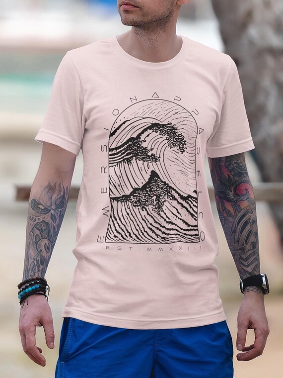 Beach Shirt, Ocean Graphic Tee, Men's Wave Shirt, Beach Vibes Shirt, Outdoors Tshirt, Nature Shirt, Coastal Vibes Shirt