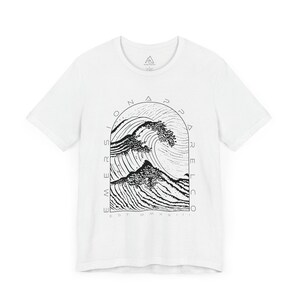 Beach Shirt, Ocean Graphic Tee, Men's Wave Shirt, Beach Vibes Shirt, Outdoors Tshirt, Nature Shirt, Coastal Vibes Shirt Solid White Blend