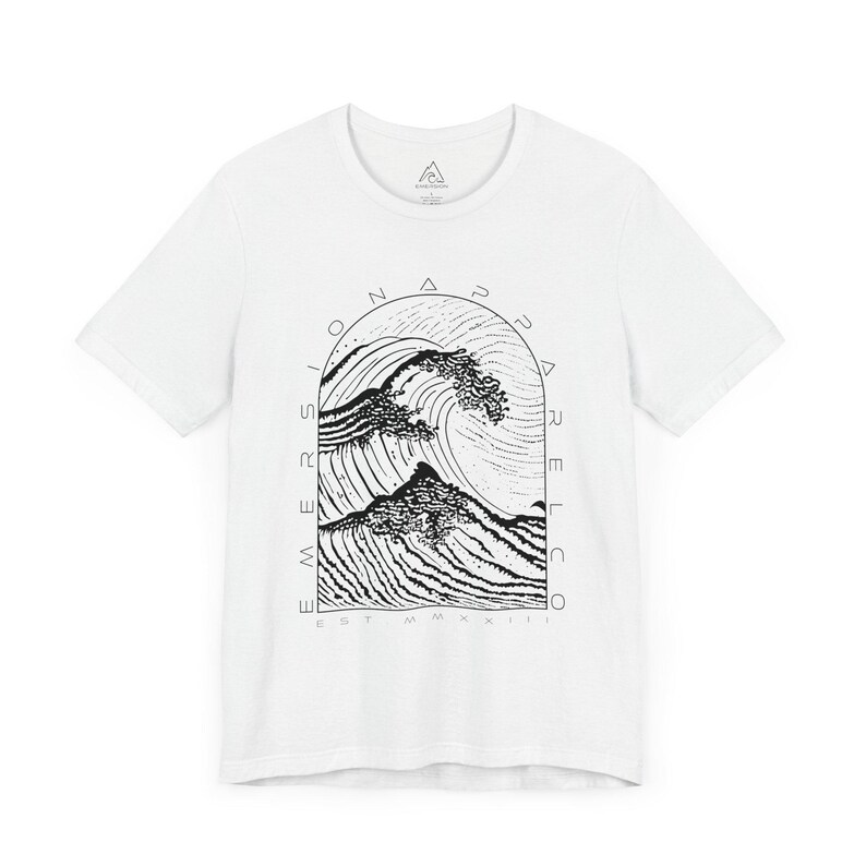 Beach Shirt, Ocean Graphic Tee, Men's Wave Shirt, Beach Vibes Shirt, Outdoors Tshirt, Nature Shirt, Coastal Vibes Shirt Solid White Blend