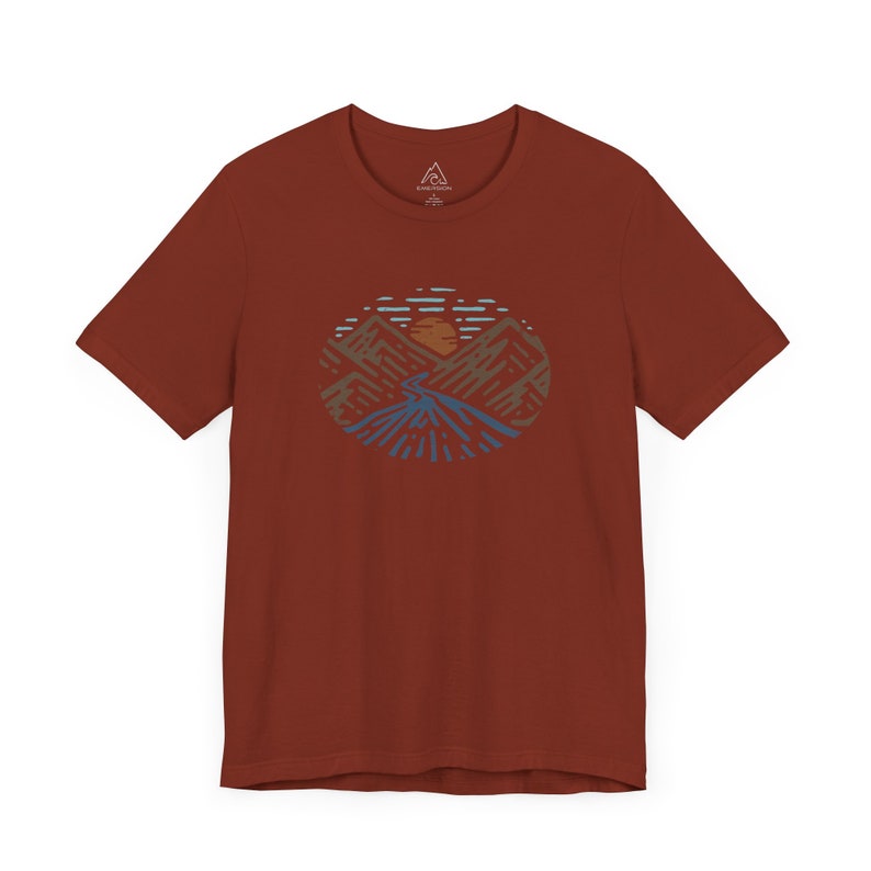 Mountaineering Shirt, Outdoors Graphic Tee for Men, Mountains Person T-shirt, Camping Lover T Shirt, Hiking Tshirt, Nature Lover Gift Rust