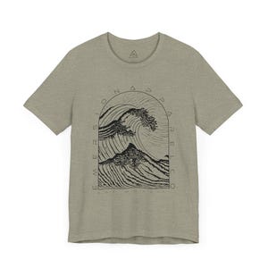 Beach Shirt, Ocean Graphic Tee, Men's Wave Shirt, Beach Vibes Shirt, Outdoors Tshirt, Nature Shirt, Coastal Vibes Shirt Heather Stone
