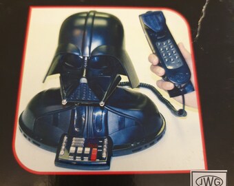 Darth Vader Telephone, Animated and Working With Box. Some Wear