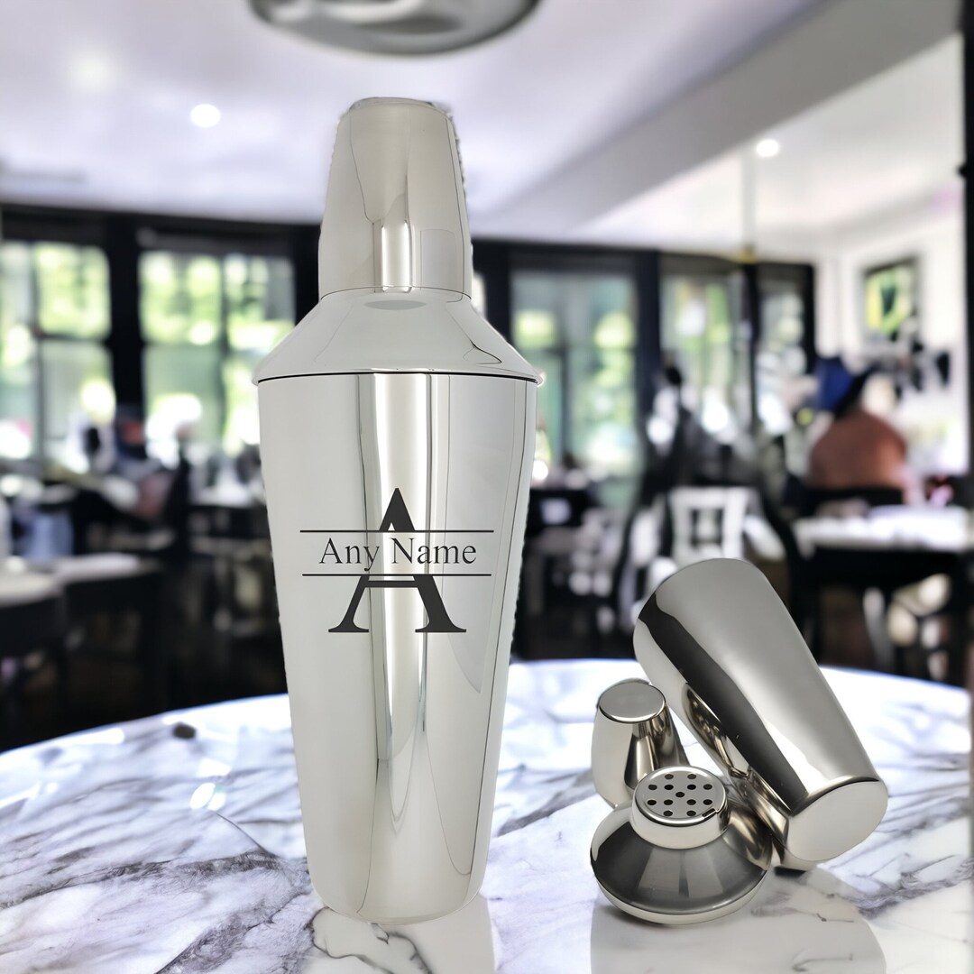 Custom Cocktail Shaker 800ml Engraved With Initial and Name Etsy UK