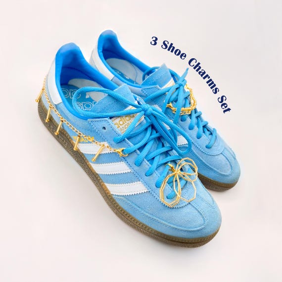 Gold Plated Shoe Charm Set: Beaded Y2K Sneaker Accessory