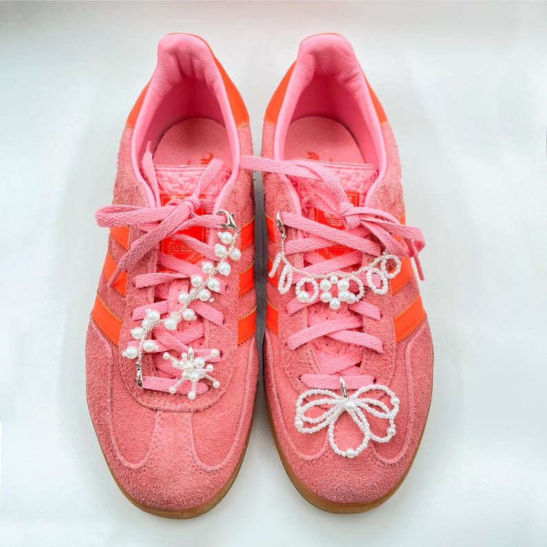 Four-Piece Shoe Charm Set with Pearls and Tassels for Sneakers