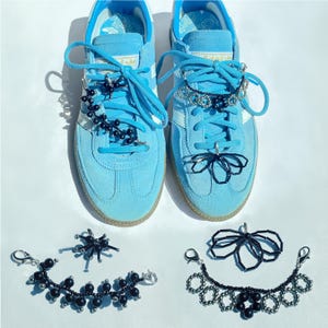 Black and silver beaded shoe charm option