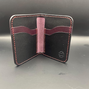 Billetera para tarjetas plegable vertical hecha a mano