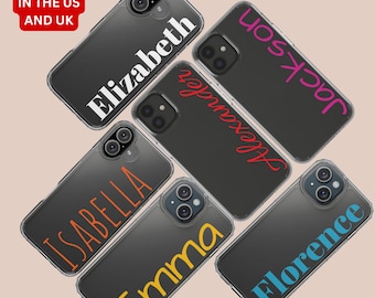 Personalized Clear iPhone Case: Custom Name Calligraphy Gift