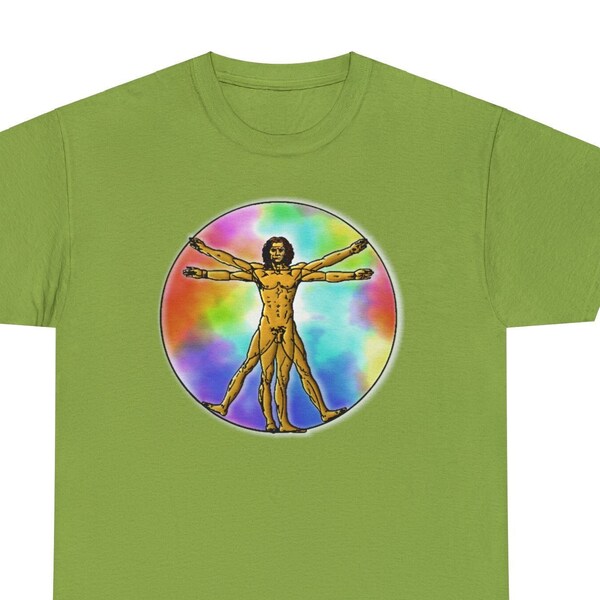 Vitruvian Man Vintage Graphic Tee - L'uomo Vitruviano Leonardo da Vinci Renaissance - Vintage style - presented by StatemenTeeShirts