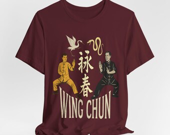 Wing Chun Kung Fu Design T-Shirt; Crane and Snake Tee