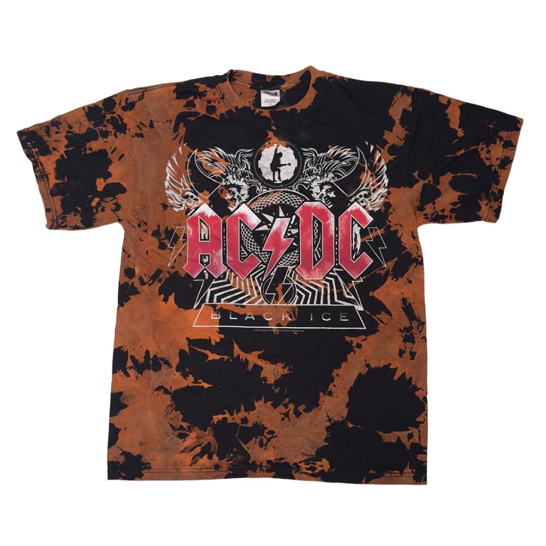 AC/DC Bleach Dye T-shirt - Etsy