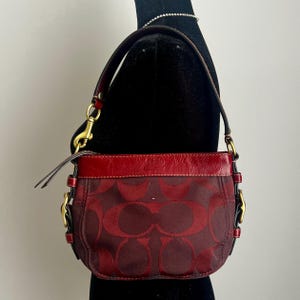 COACH Zoe Burgundy Baguette Style E0826-41856 Hobo Bag Zip Top