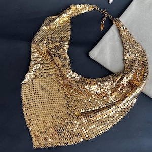 Whiting & Davis mesh Necklace Gold mesh chain Necklace Gift for her
