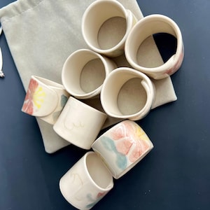 Napkin rings set of 8 rings Ceramic Napkin Rings Vintage Napkin Ring Vintage 80s
