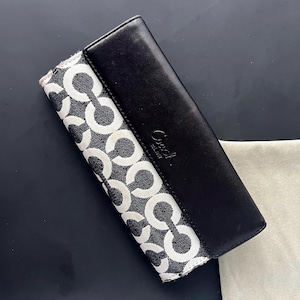 Coach Wallet Portefeuille-porte-monnaie blanc et noir Wallet White