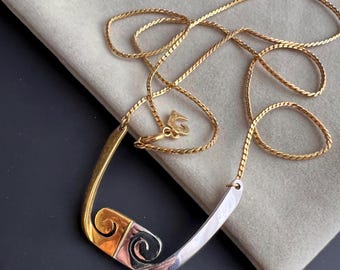 Longue Chaîne Collier Dorée Signée John Philippe - Vintage Et élégante