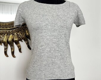 Lana Angora Topt - Women's CROW-neck warm t-short, vintage wool  jumper