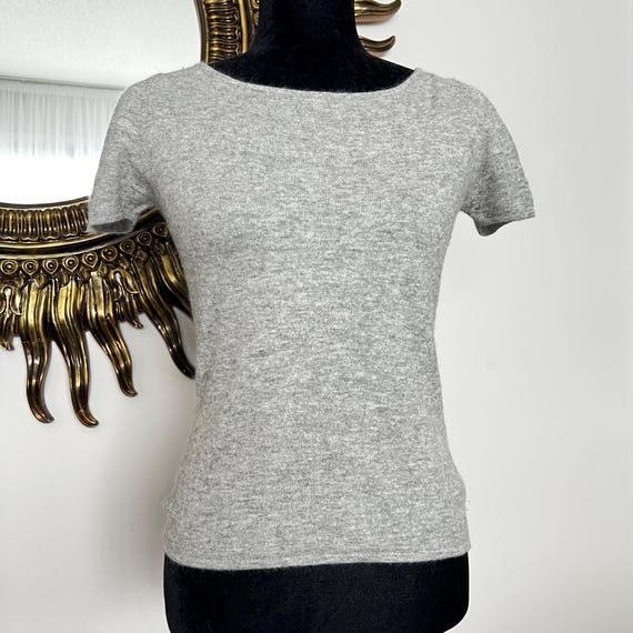 Lana Angora Topt - Women's CROW-neck warm t-short, vintage wool  jumper