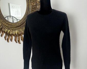 100% reines Kaschmir Damen-Pullover mit Krähenausschnitt Vintage-Pullover aus reinem Kaschmir
