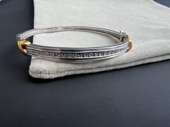 Diamond Bangle 925 Sterling Silver Bangle Diamond… - image 2
