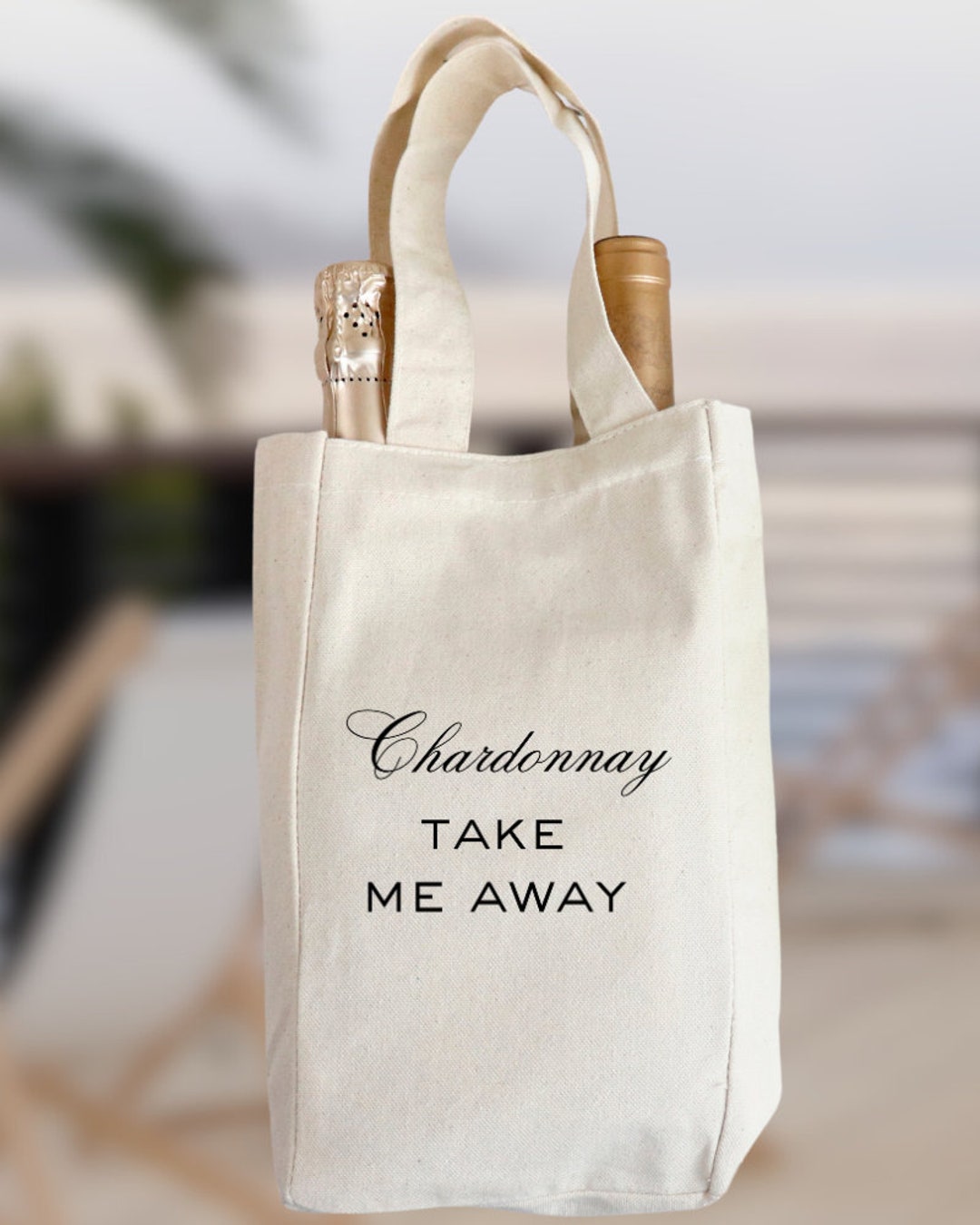 Double Wine Tote Bag Wine Carrier Wine Bottle Holder Wine Etsy