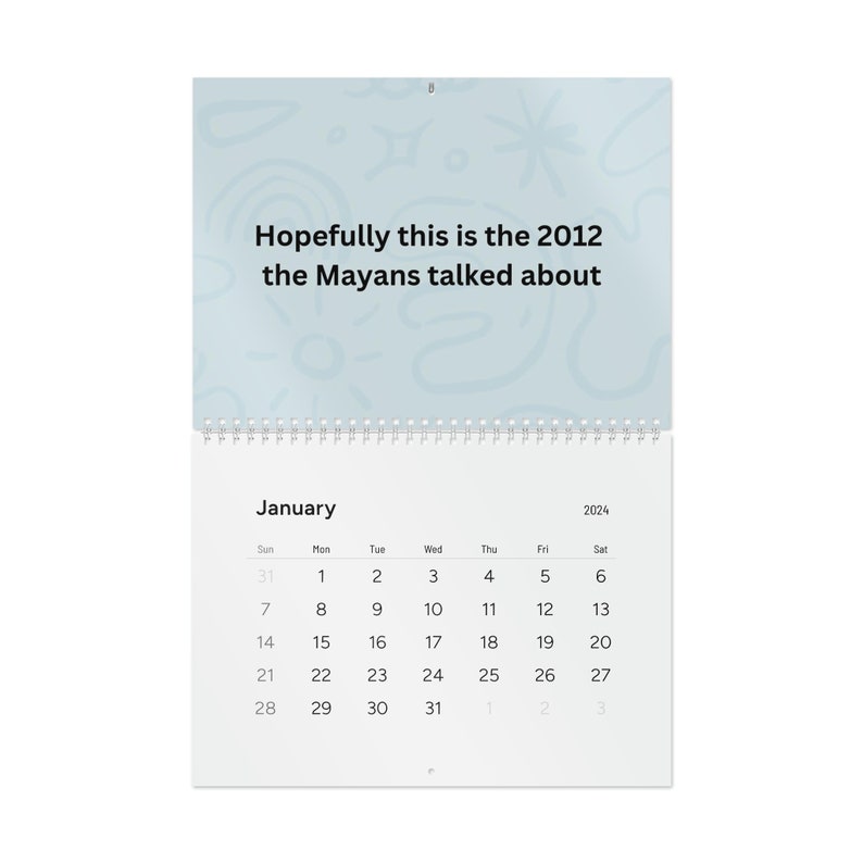 Funny Calendar, Sarcastic Calendar, Anxiety, Fun Calender, New Year