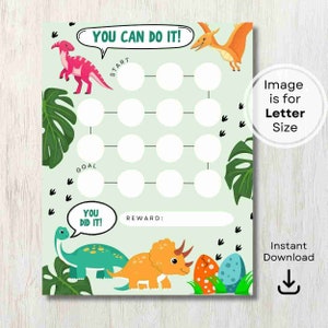 Printable Dinosaurs Reward Chart: Potty Training for Boys (Digital Download)