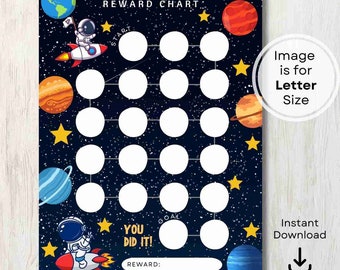 Tabla de recompensas del espacio exterior: Entrenamiento para ir al baño y tareas del hogar (descarga digital)