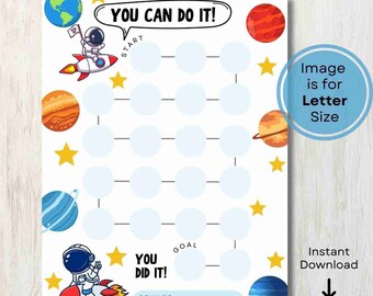 Space Reward Chart: Astronaut Toddler Chore Tracker (Digital Download)