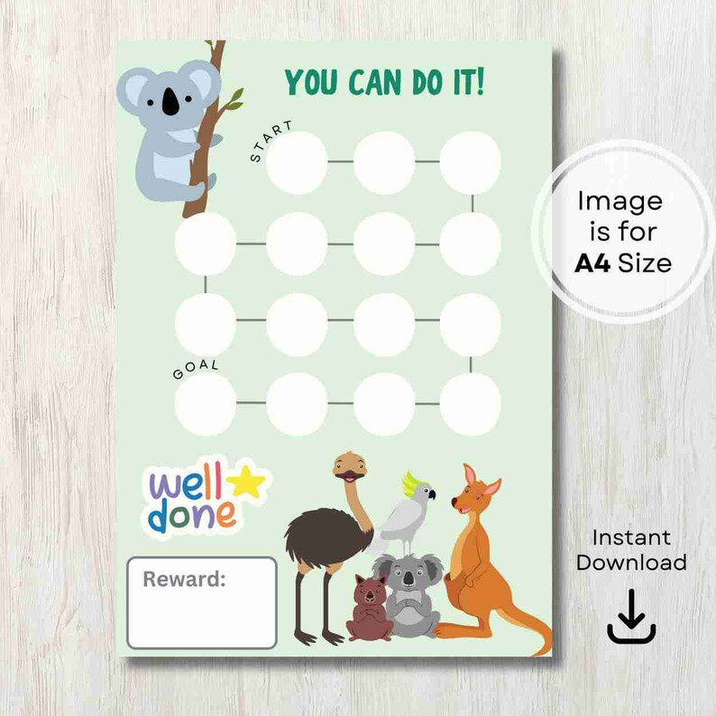 Reward Path Printable Printable Reward Chart, Reward Chart, Instant Digital Download, Toddler ...