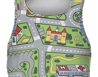 Retro Car Mat Tank Top, Funny 90s Racerback, Vintage Toy Print, Nostalgic Throwback Shirt for Men or Women, Cute Millennial Gift Idea Shirts