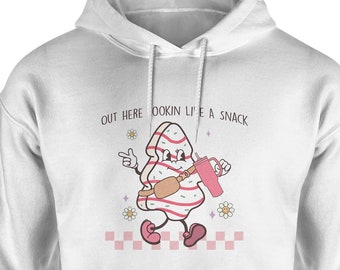 Looking Like A Snack Adult Hoodie, Christmas Party Outfit, Unisex Holiday Sweatshirt, Retro Graphic Shirt, Cute Mom / Sister / Friend Gift