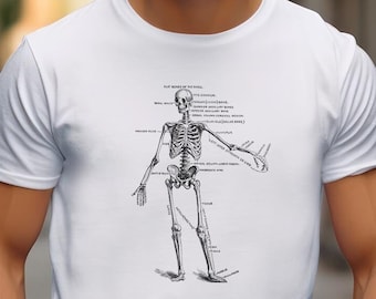 Skeleton Anatomy Adult Halloween T-Shirt, Physical Therapy Unisex Size Graphic Tee, Healthcare Worker Shirt, PT Medical Office Group Costume