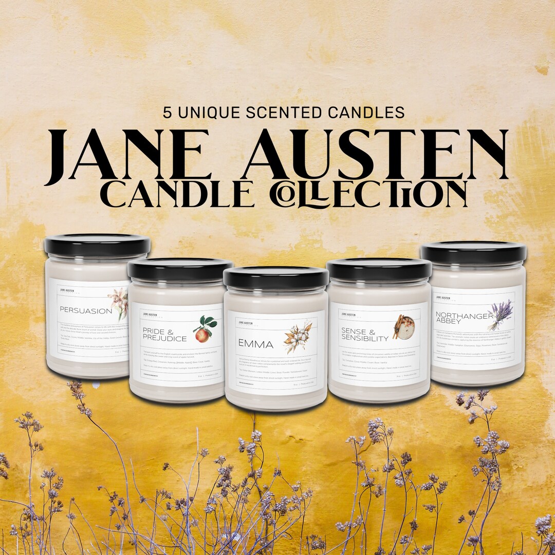 Jane Austen Gifts, Jane Austen Candles, Jane Austen, Pride Prejudice