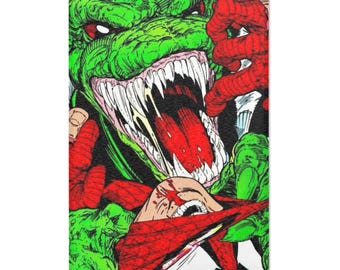 Alfombra de lagarto con diseño de cómic, decoración vibrante para el hogar