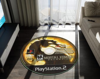 Alfombra redonda de Mortal Kombat: decoración para habitación de videojuegos, regalo para gamers (152 x 152 cm)