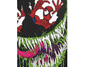 Alfombra de Spider-Man contra Venom, decoración de cómic de superhéroes