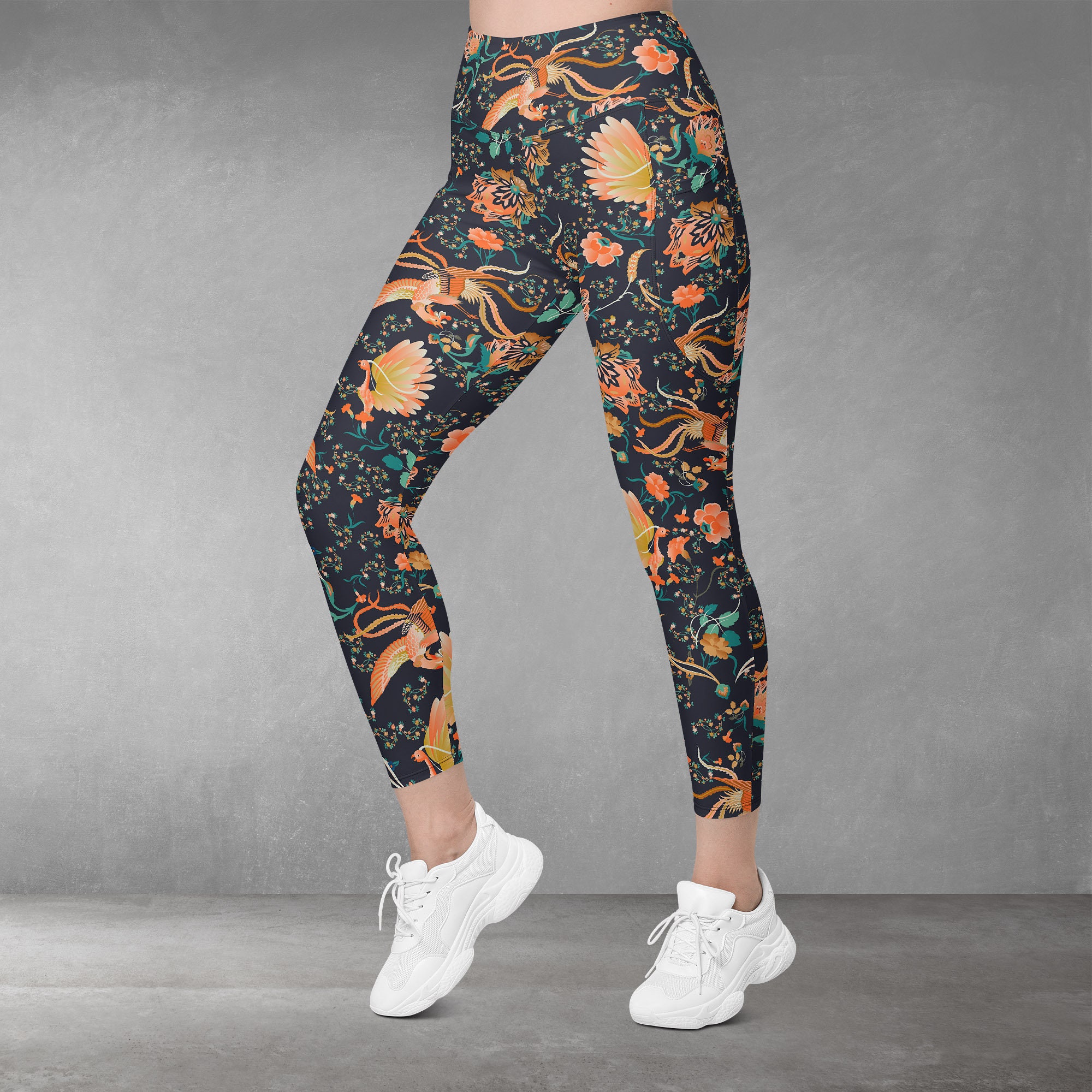 Floral Yoga Leggings Flowery Sport Leggings High Waist Gym Pants