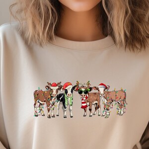 Cow Santa Sweatshirt, Christmas Hoodie, Cows Shirt, Christmas Santa Claus T-Shirt, Christmas Family Shirt, Western Sweatshirt