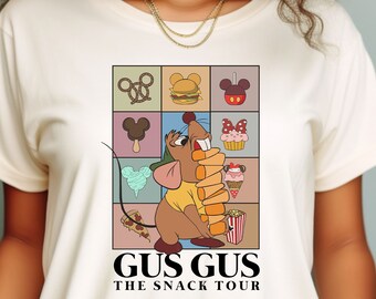 Funny Gus Gus The Snack Tour Comfort Colors Shirt, Vintage Cinderella Gus Gus Shirt, Looking Like A Snack Tee, Disney Family matching shirts