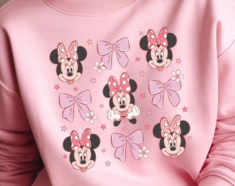 Pink Disney Minnie Shirt, Minnie Coquette Bow T-Shirt, Disney Minnie Sweatshirt, Gift for Her
