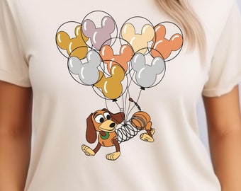 Slinky Dog with Mickey Balloons Shirt, Toy Story T-Shirt, Disney Dog Lover Gift, Disneyland Family Vacation Shirt, Magic Kingdom Tee