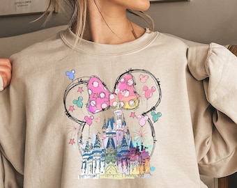 Disney Castle Mickey Head Shirt, Magical Disney Castle Sweatshirt, Disney Family Shirt, Disneyworld Tees,  Minnie Mouse Shirts For Family