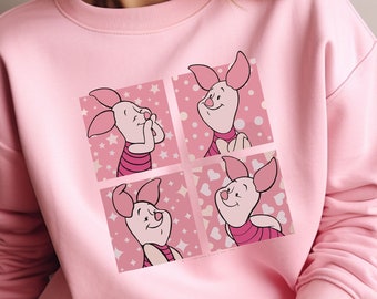 Disney Piglet Portrait Boxes Shirt, Disney Winnie The Pooh Piglet T-Shirt, Disneyland Trip Gift, WDW Matching Family Sweatshirts