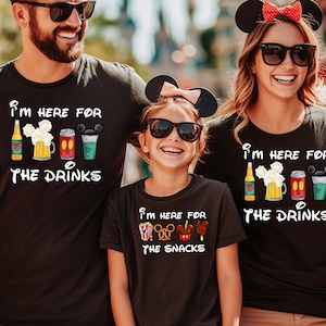 Disney Shirt, I&#39;m Here For The Snacks, I am Here For The Drinks, Family Shirt, Disneyworld Vacation T-shirt, Disney Epcot Shirt, Disney Beer