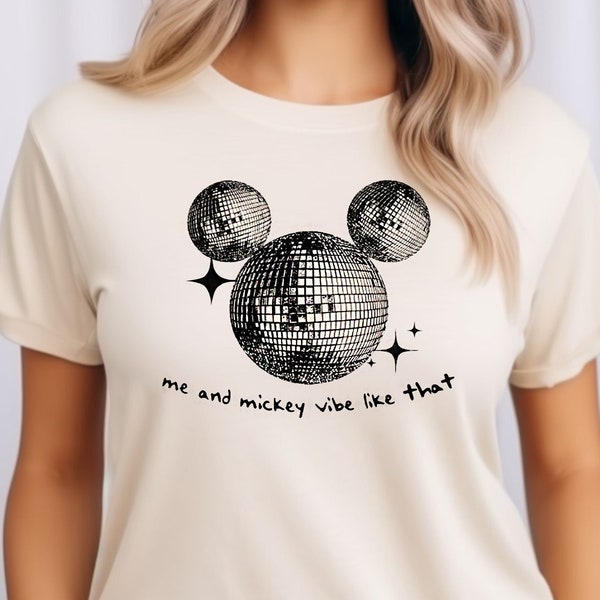 Me and Mickey Vibe Like That Shirt, Disneyland T-Shirt, Theme Park Orlando Magic Disco Ball Eras Mickey Mouse Sweatshirt