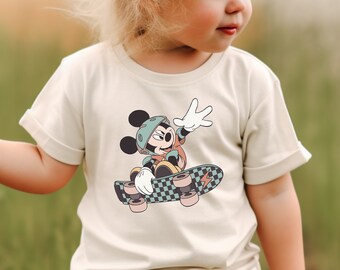 Mickey Mouse Skateboard Shirt, Mickey T-Shirt, Disney Sweatshirt, Boy's Disney Shirt, Disney Shirt, Mickey Skateboarding T-Shirt