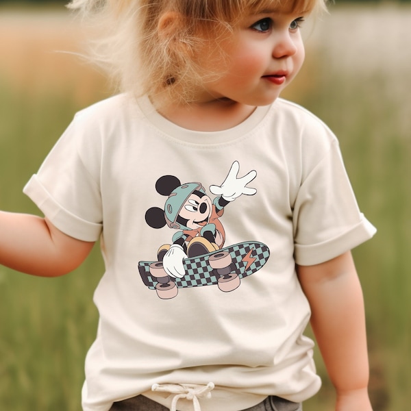 Mickey Mouse Skateboard Shirt, Mickey T-Shirt, Disney Sweatshirt, Boy's Disney Shirt, Disney Shirt, Mickey Skateboarding T-Shirt