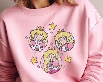 Princess Peach Mario Shirt, It’s Peach Time T-Shirt, Super Mario Sweatshirt, Princess Peach And Friends Shirt, Birthday Girl Sweatshirt