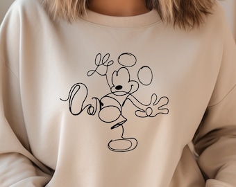 Mickey Outline Shirt, Retro T-Shirt, Magical Sweatshirt, Vacation Hoodie, Funny Shirt, Women's Tee, Trip Shirt, Magical Tee
